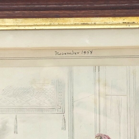 Antique Framed 1857 Variety Ladies Companion Fashion Print By Mariton - Picture 8 of 8